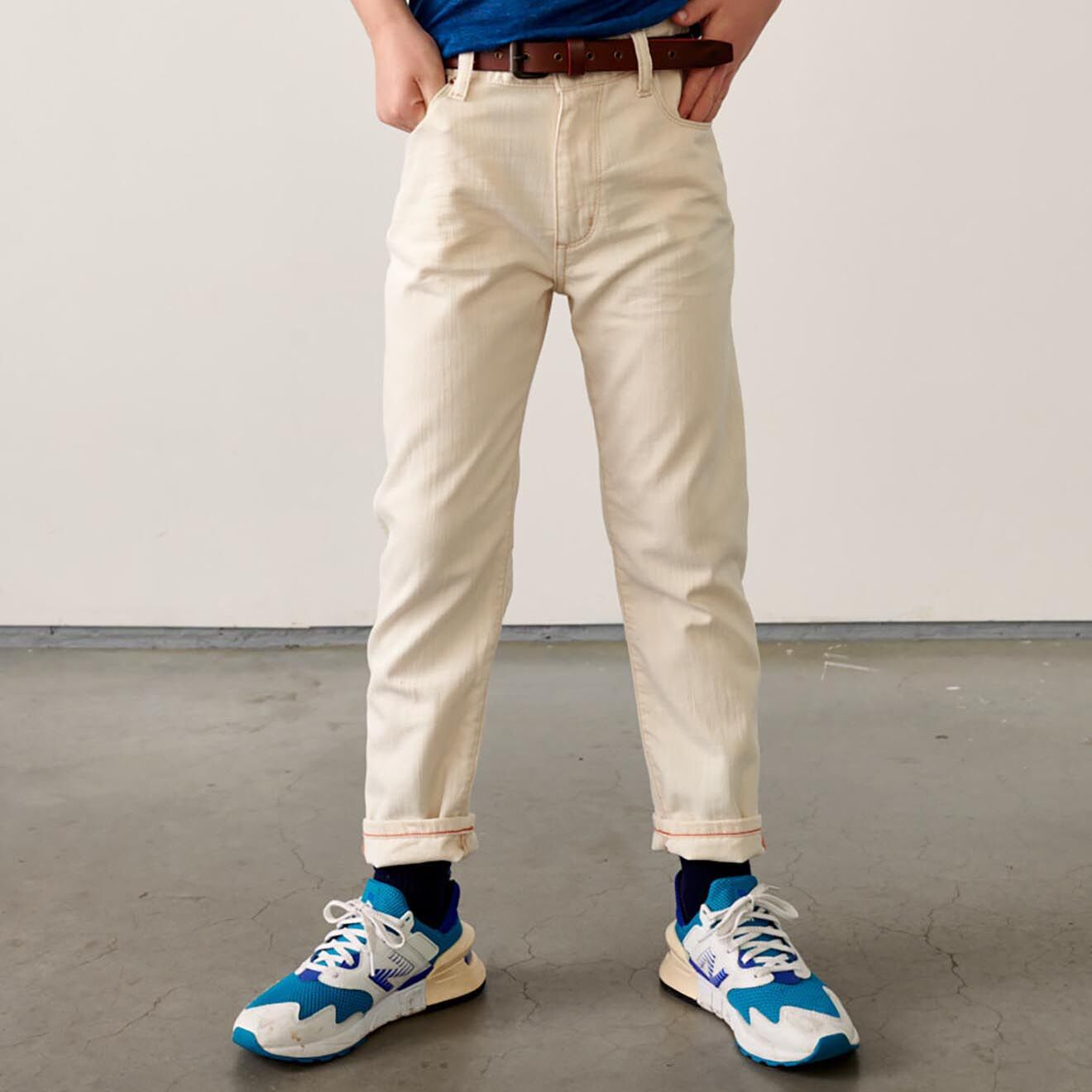Bellerose Jean Peyo en Toile de coton droit écru