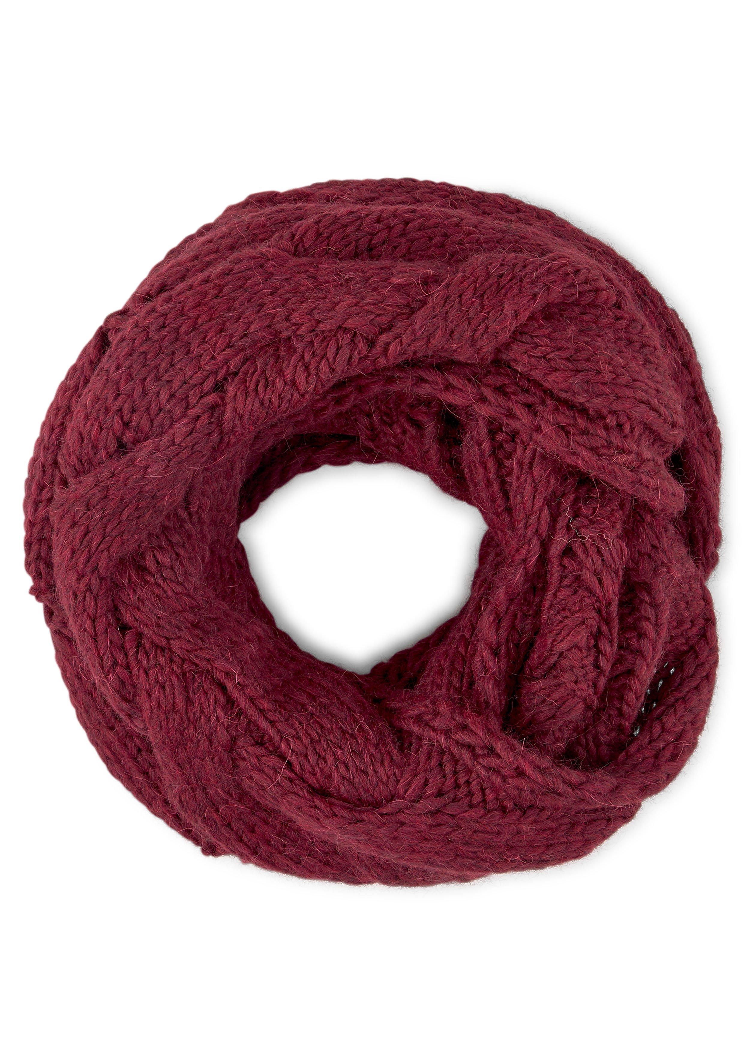 Loop-Schal mit Zopfmuster