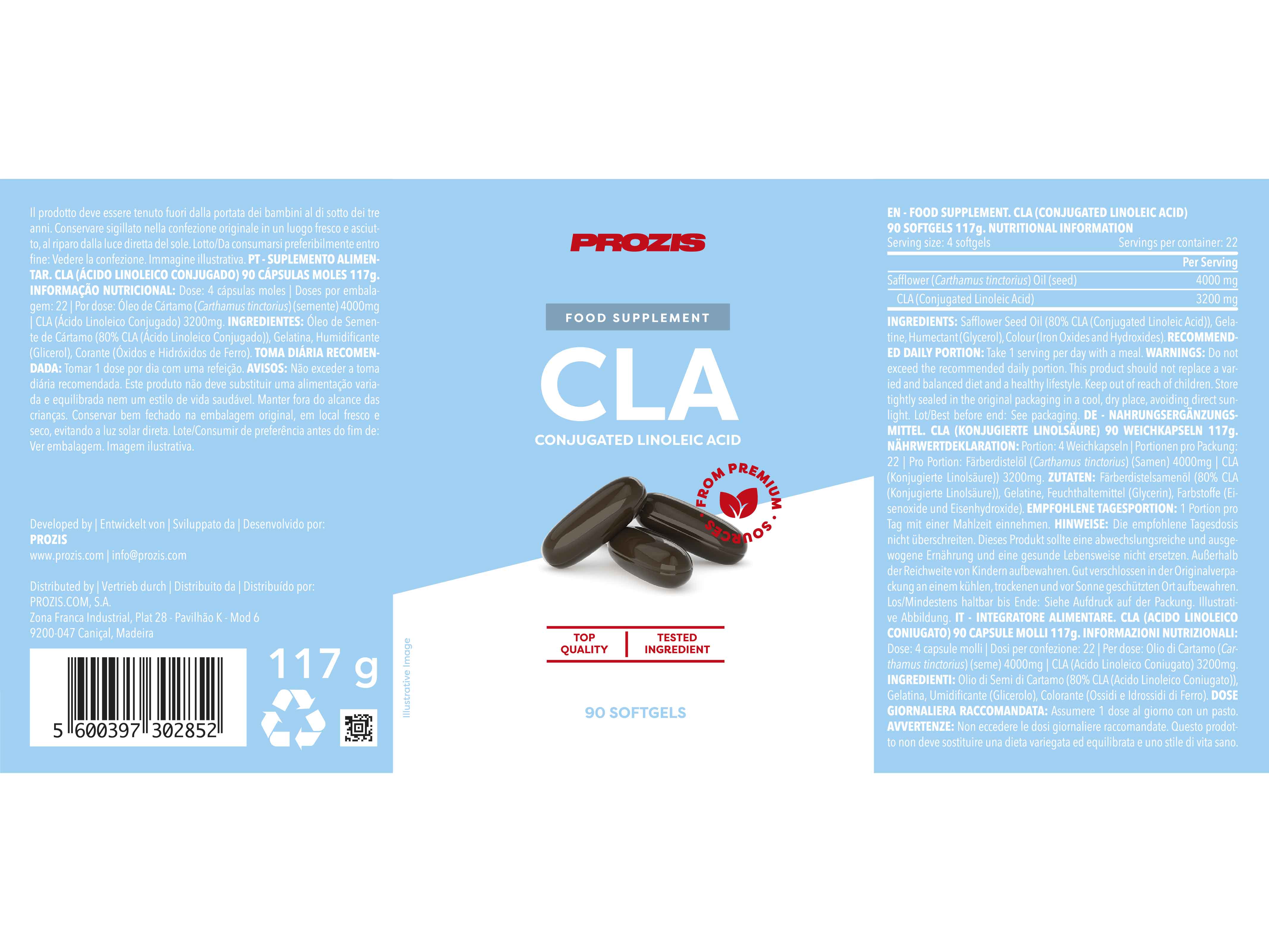 SUPLEMENTO PROZIS CLA-ÁCIDO LINOLEICO 90 CAPS