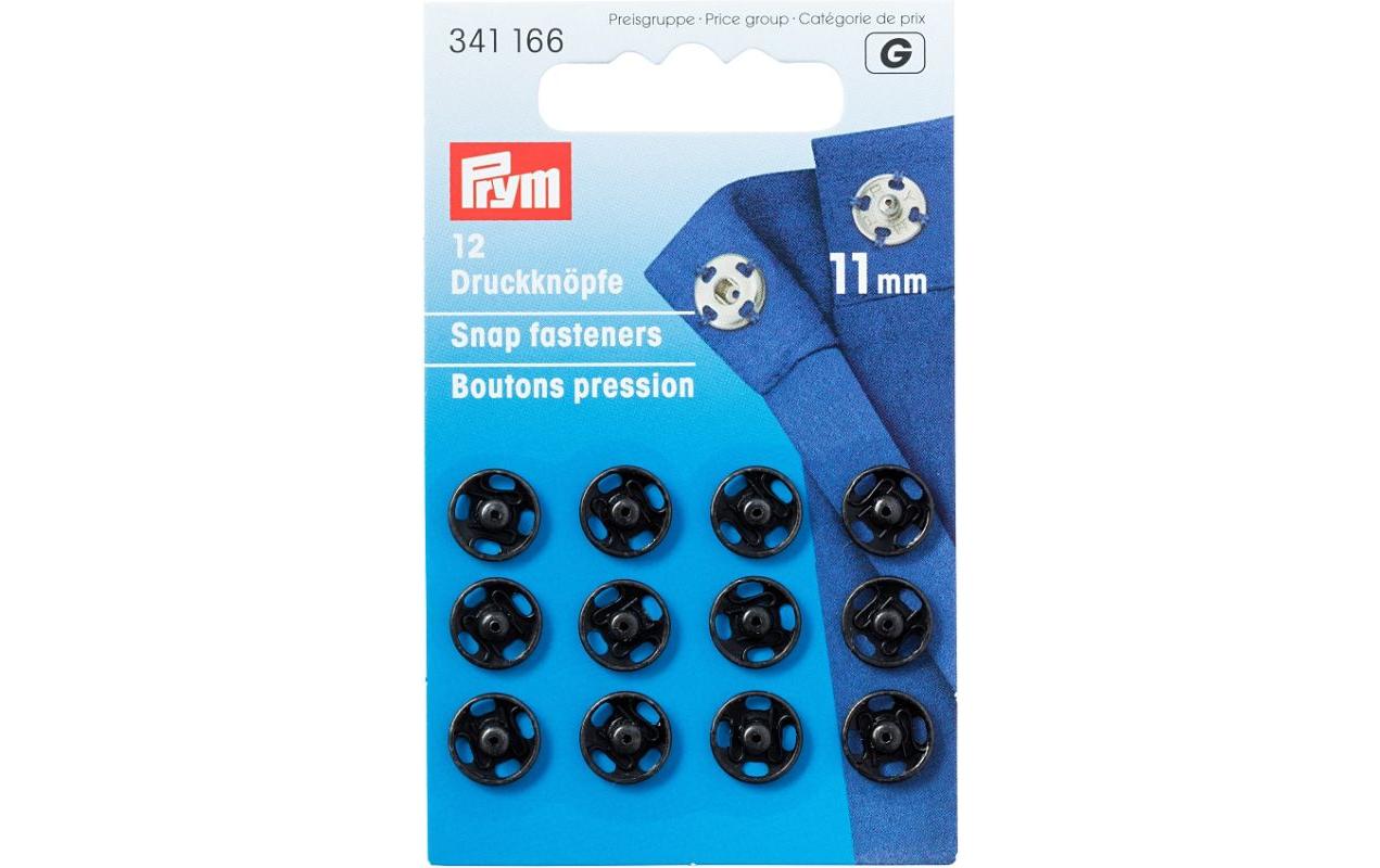 Druckknöpfe Schwarz, 11 mmAnnähdruckknöpfe für Bekleidung und Accessoires