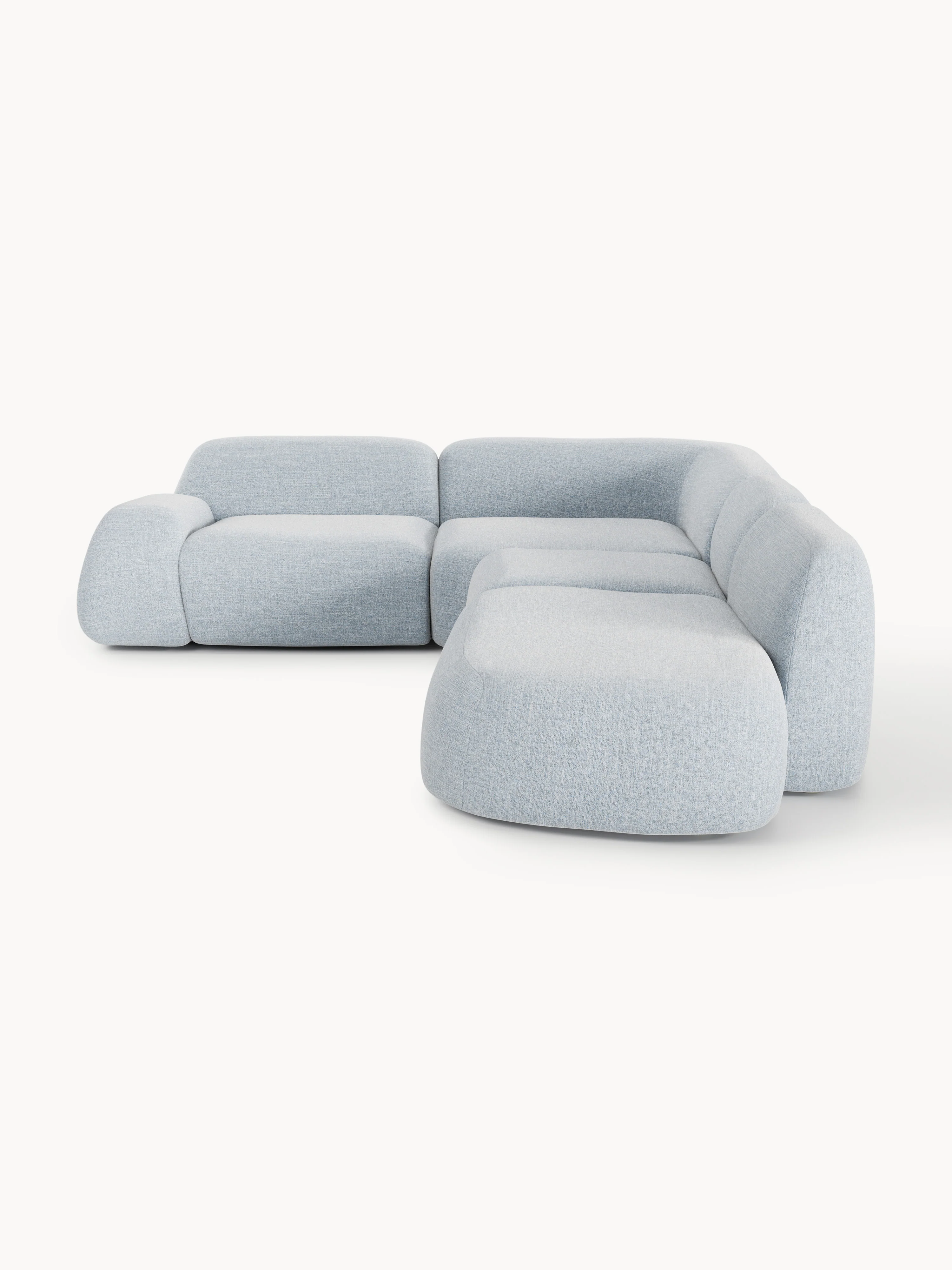 Modulaire bouclé XL hoekbank Wolke met chaise longue