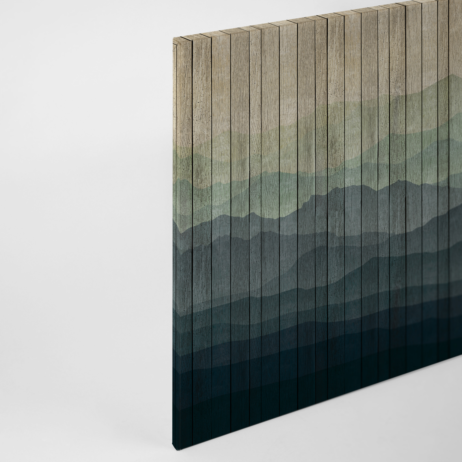 Leinwandbild BERGE - blau-grün - 90x60 cm