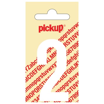 Pickup plakcijfer 2 wit mat 60 mm