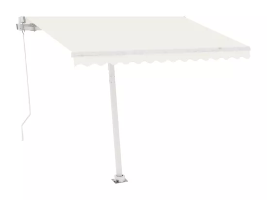 Jeu de poteaux d'auvent blanc 300x245 cm fer