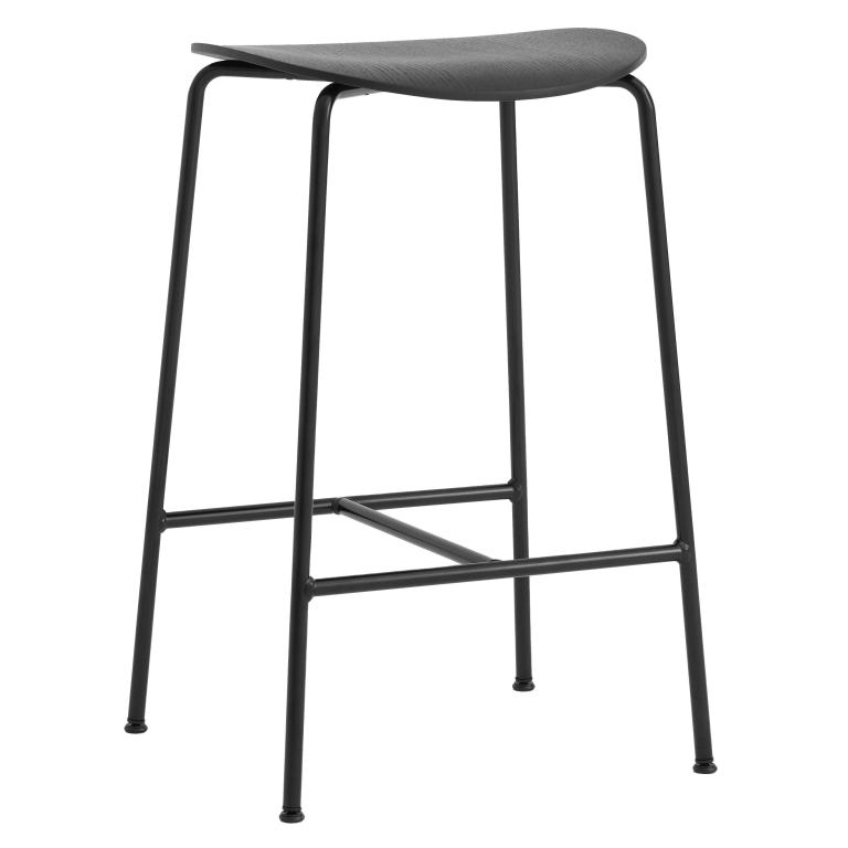 &tradition Pavilion AV37 barkruk H68 plastic glijders zwart gelakt eiken