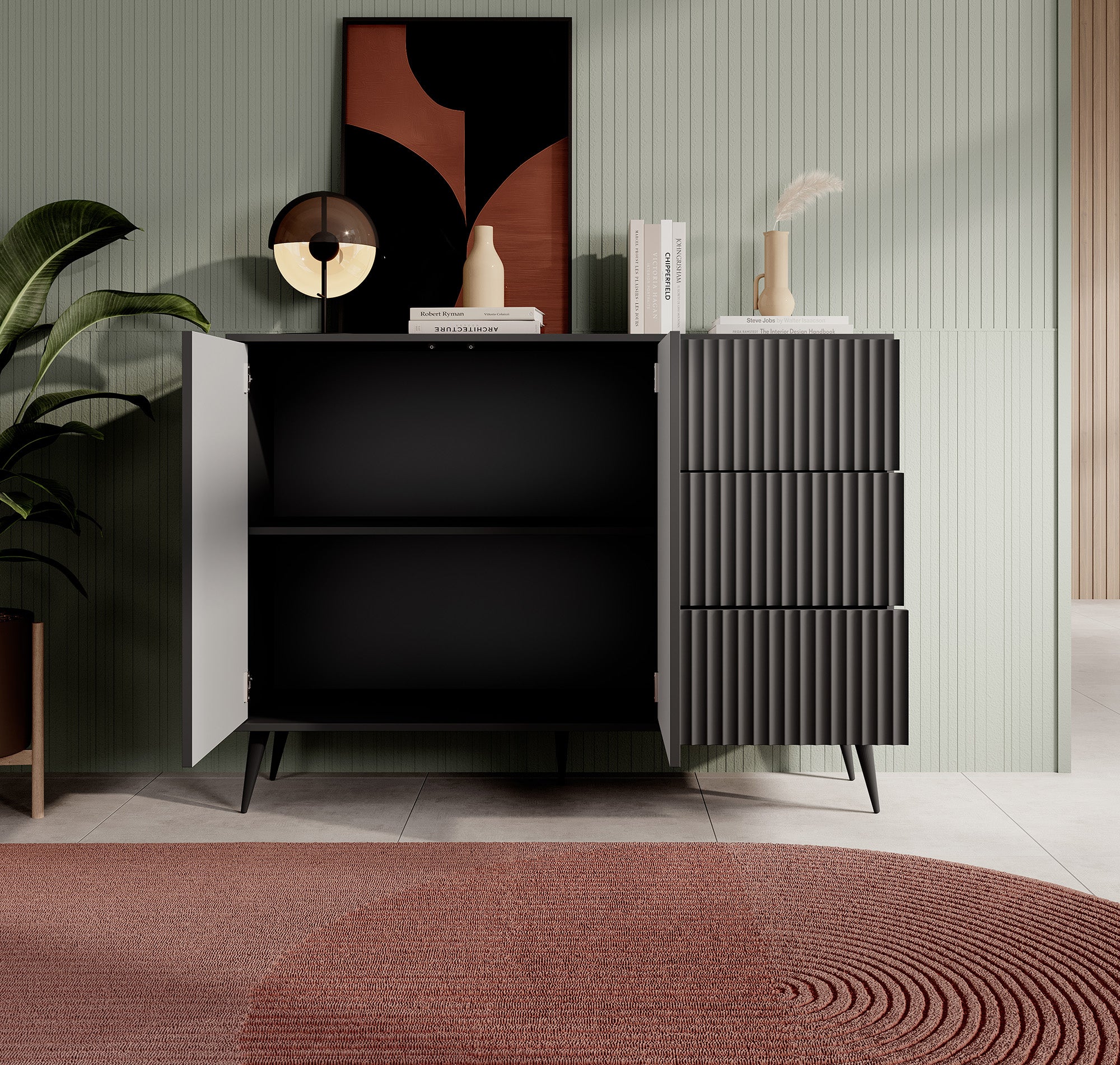 Winq - Dressoir - Antraciet - 135x40x98 cm