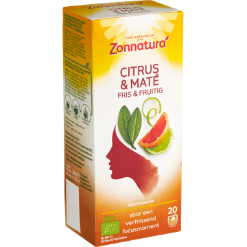 Zonnatura Biologische Citrus & Maté Infusie - Fris & Fruitig 20 Zakjes 34 g