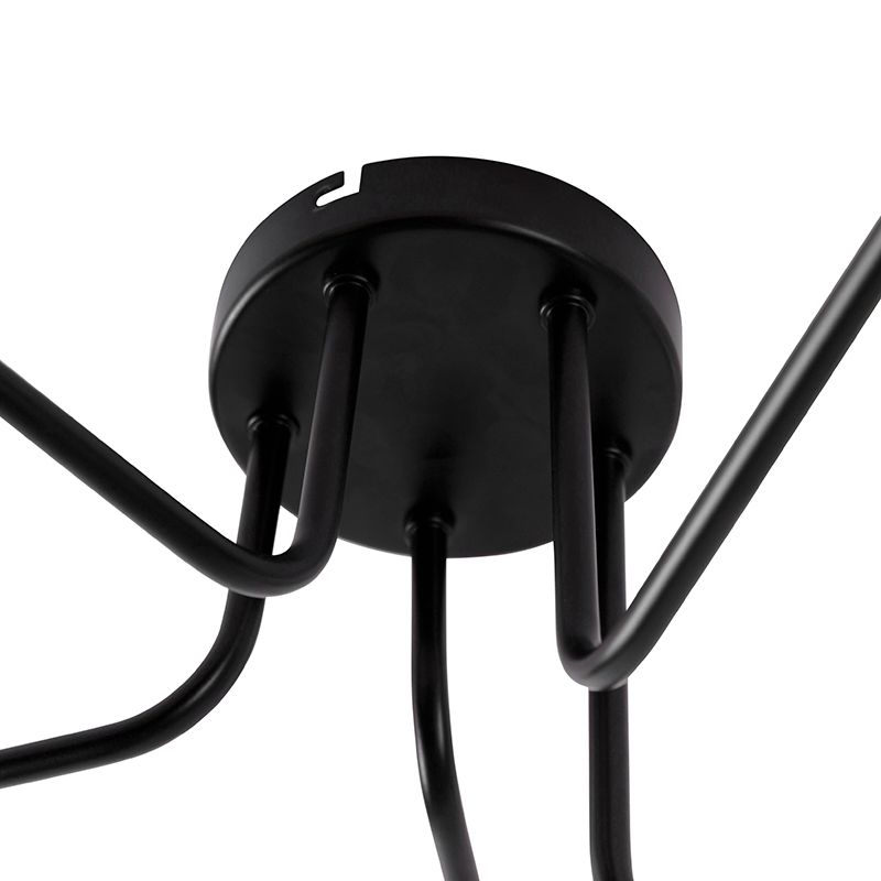 Design plafondlamp zwart 5-lichts - Facile