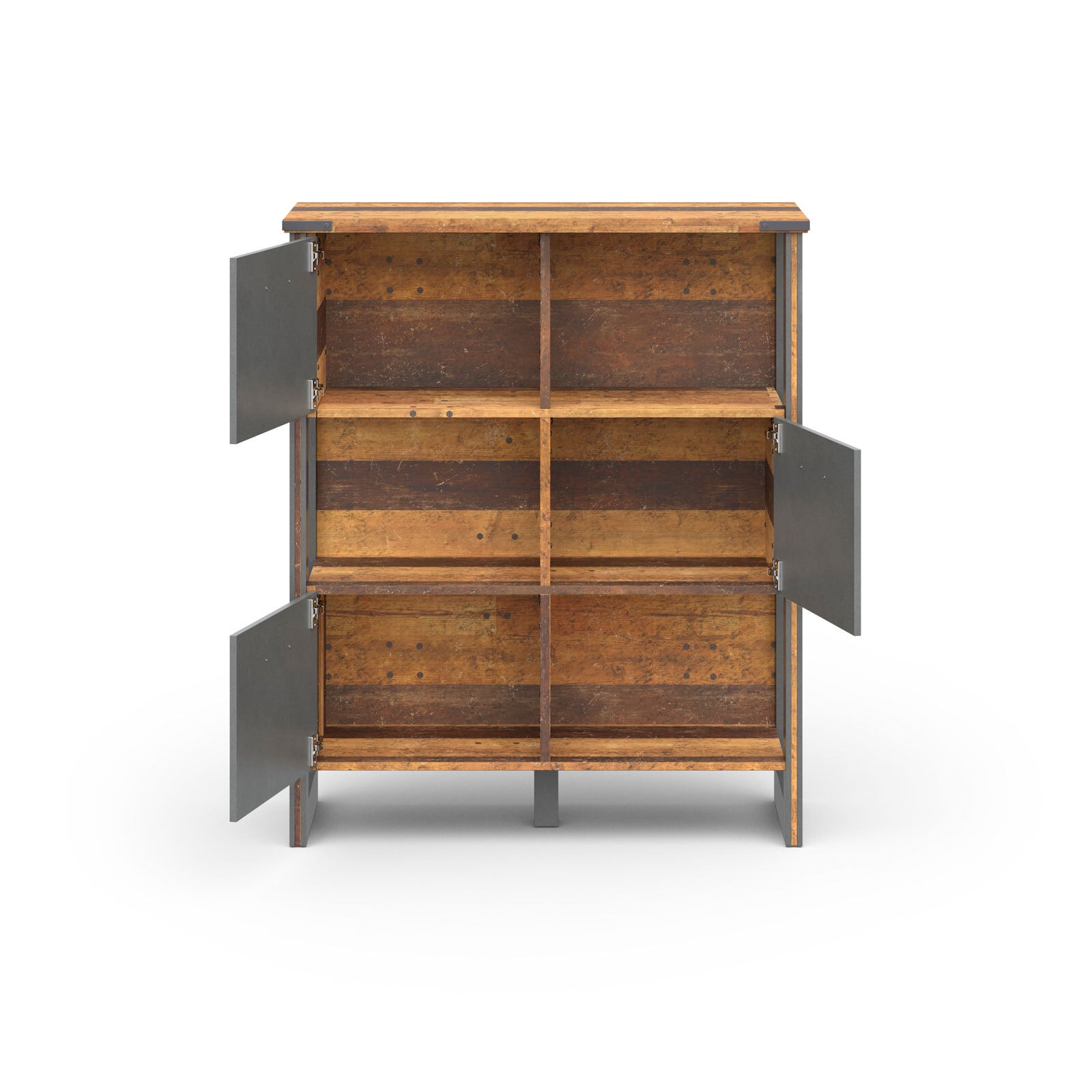 Regal PRIME 113 x 136 cm Holznachbildung Old Wood grau