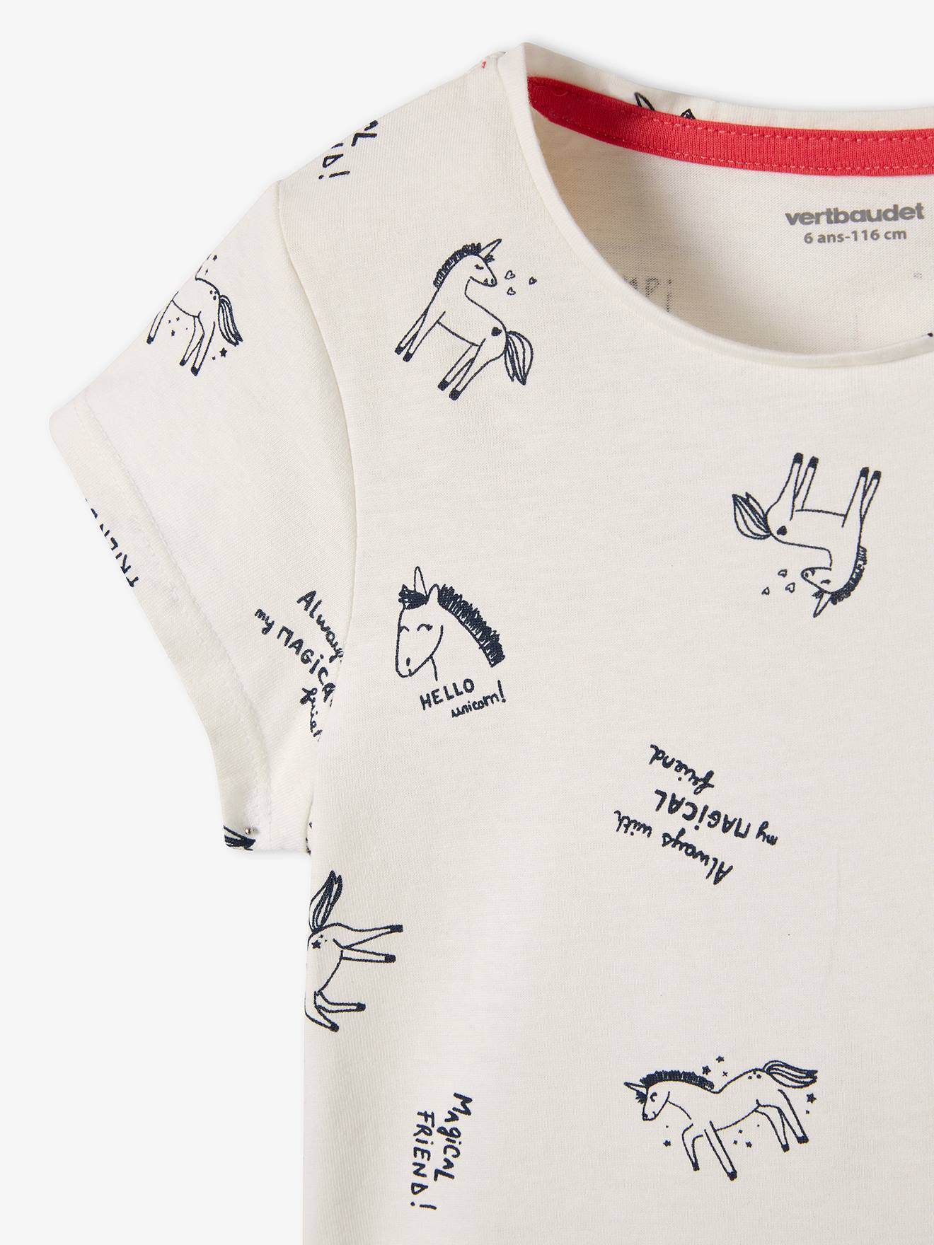 Conjunto de 3 camisetas sortidas com detalhes iridescentes, para meninas, cor damasco.
