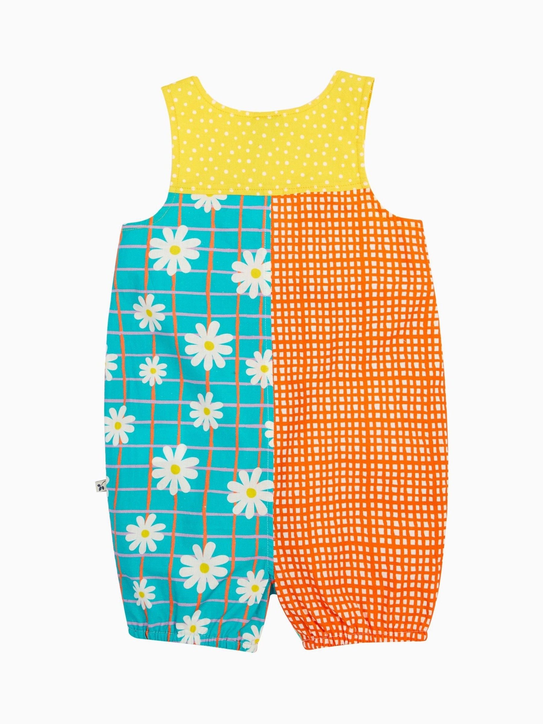 Frugi Green Summer Printed Dungarees