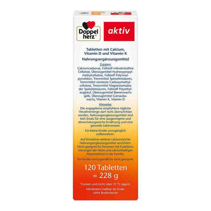 Doppelherz Calcium + D3 + K Tabletten, 120 St