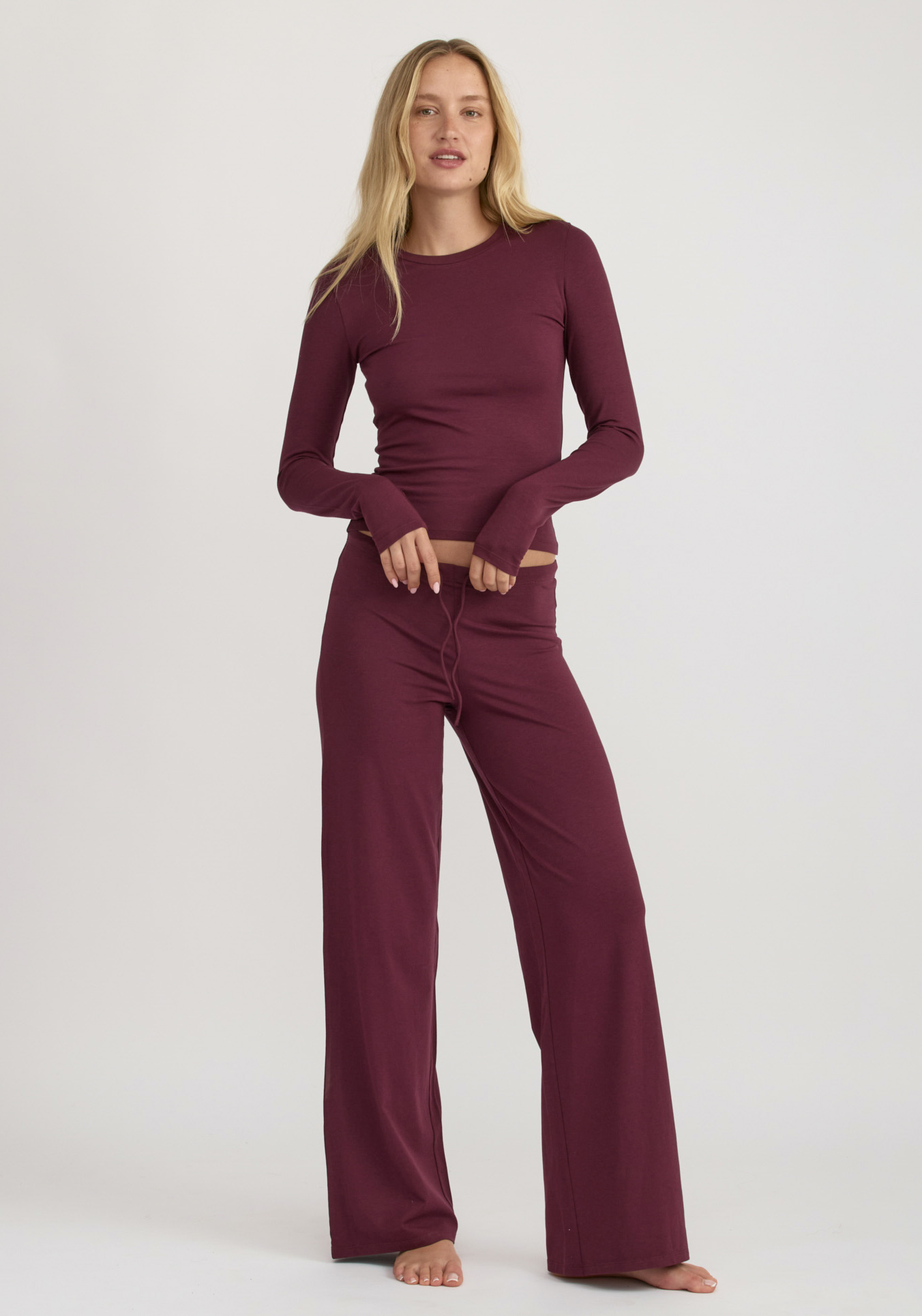 Organic Basics Hose Everyday Straight leg Pants Plum