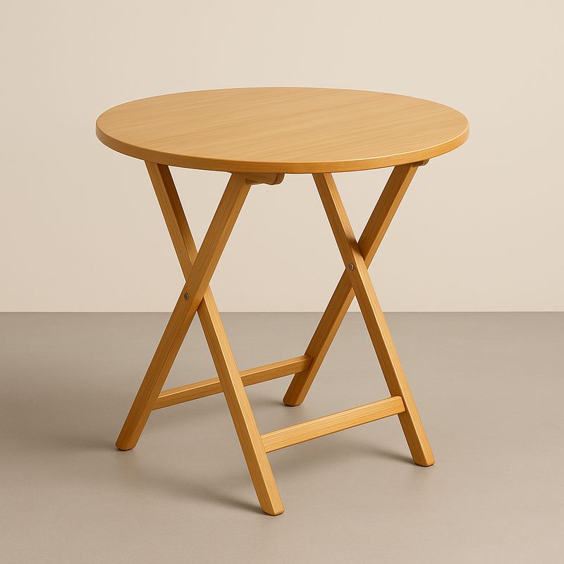 Runder klappbarer Tisch Holz Natur 75cm
