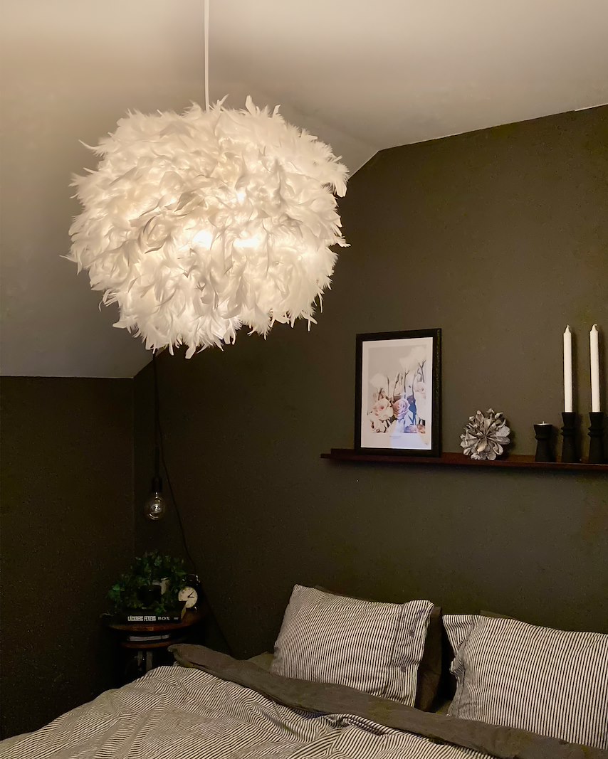 Dun taklampe Ø:40c, hvit 60W E27