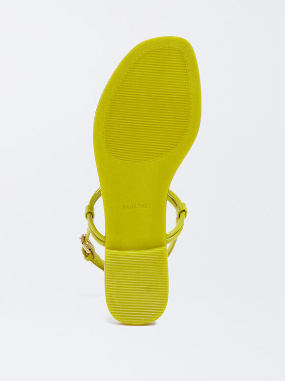 Plana Sandalia Com Nude - Amarillo
