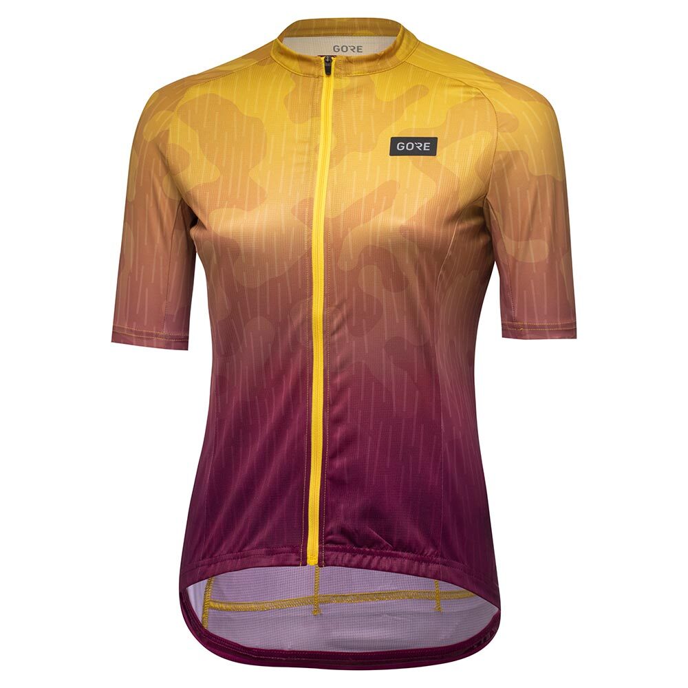 GORE Wear Rain Camo Fietsshirt Korte Mouwen Geel/Paars Dames