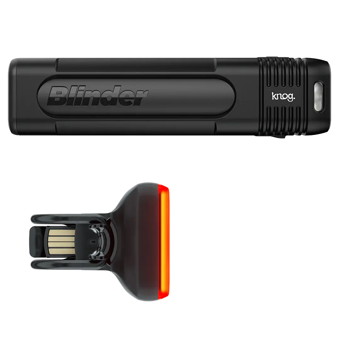 Knog Blinder Pro 600 + BlinderSquare Rear Twinpack Verlichtingsset Zwart