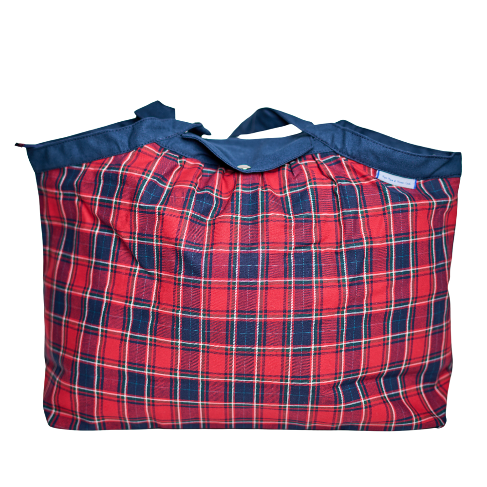 Sac Cabas Moyen Tartan Rouge
