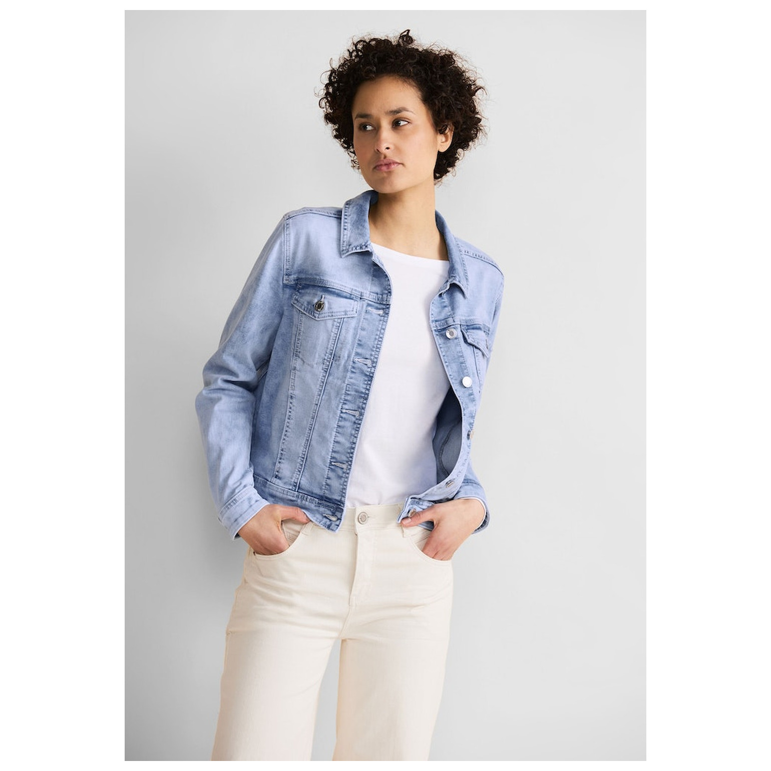 Street One QR Denim-Jacket,bleach