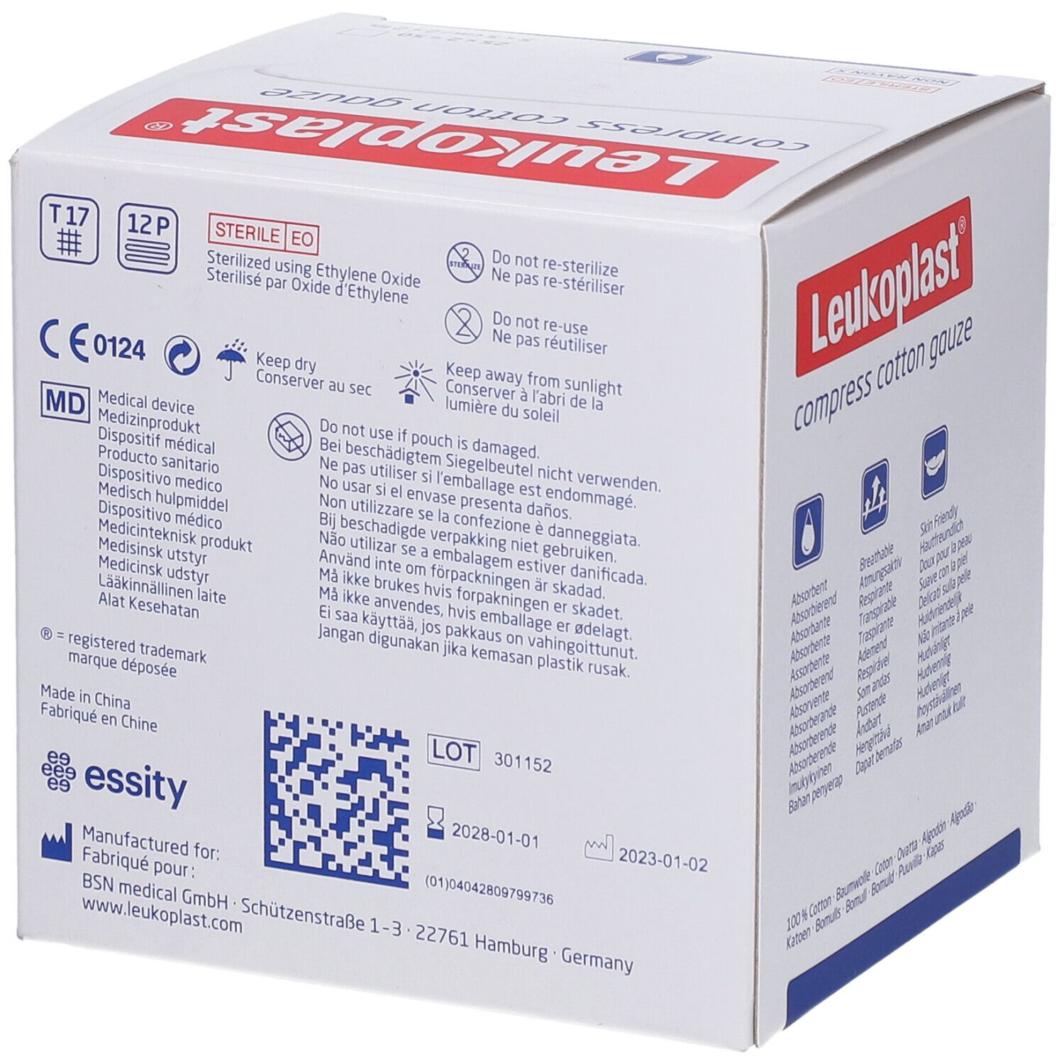 Leukoplast® compress Cottone Gaze 5 x 5 cm steril