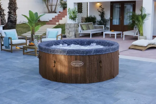 Bestway Lay-Z-Spa 6001W, 1250 L, 7 person(er), Rund, Boble/Jet massage, ABS, Polypropylen (PP), Polyvinylchlorid (PVC), Brun