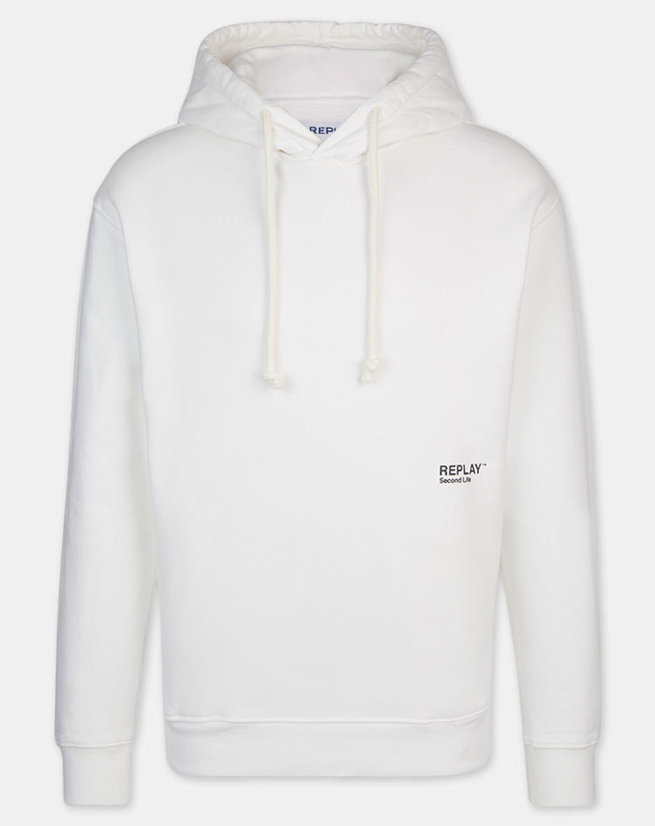 Replay Sweat Chalk Logo Down blanc