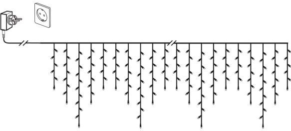 Kerstverlichting - Guirlande - Warm Wit - 9600 LED's - 0,55 m Hoogte