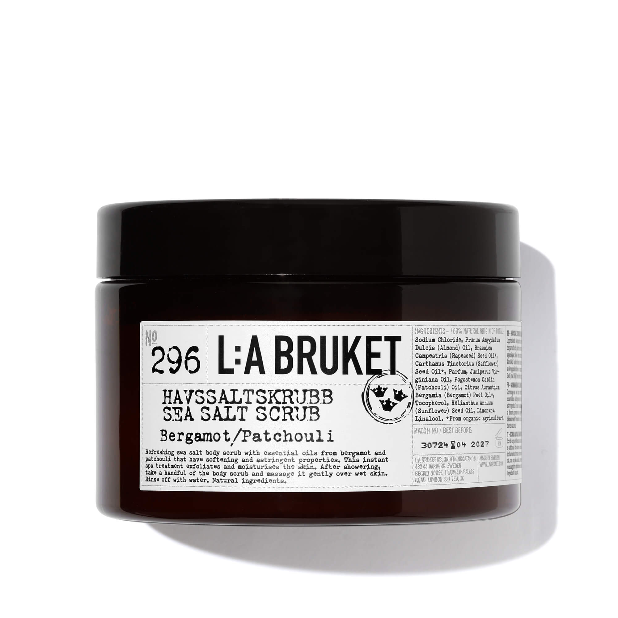 L:a Bruket Sea Salt Scrub Gommage Corps Bergamote Patchouli 296