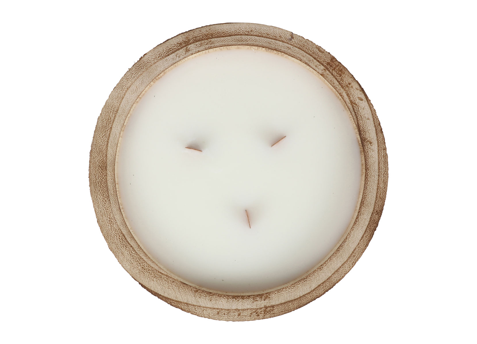 Holzschale mit Citronella-Holzdocht-Kerze 19,5x8cm Natur