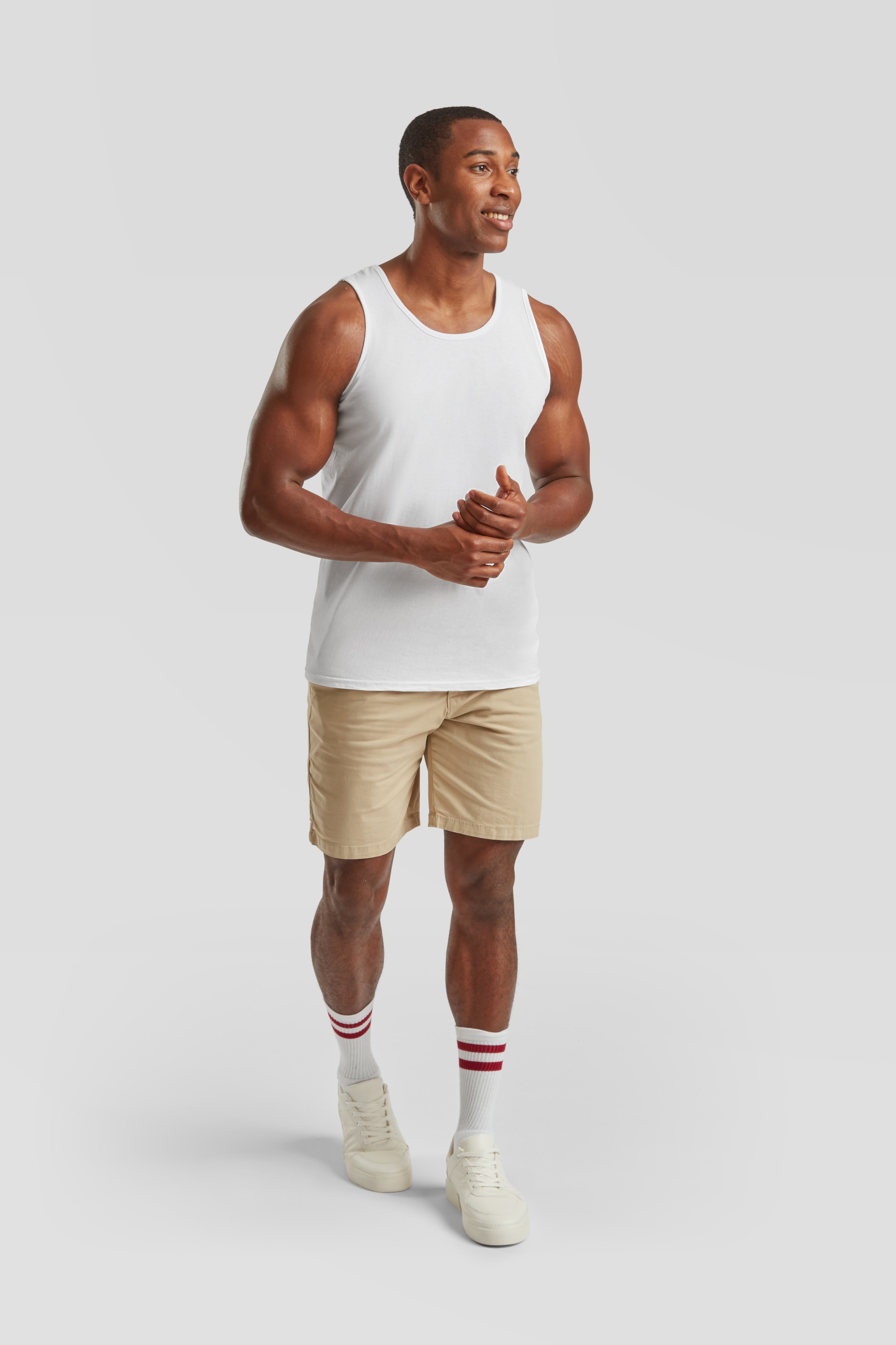 Fruit of the Loom Tanktop, 5 Stk. aus reiner Baumwolle, Rundhals