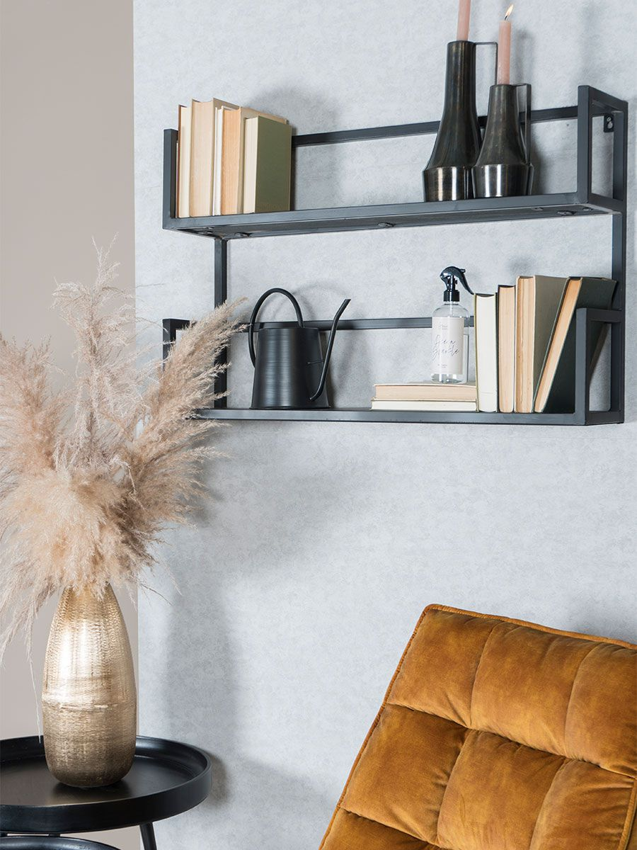 Wandplank Vintage Zwart - Duo Zwart/Zwart