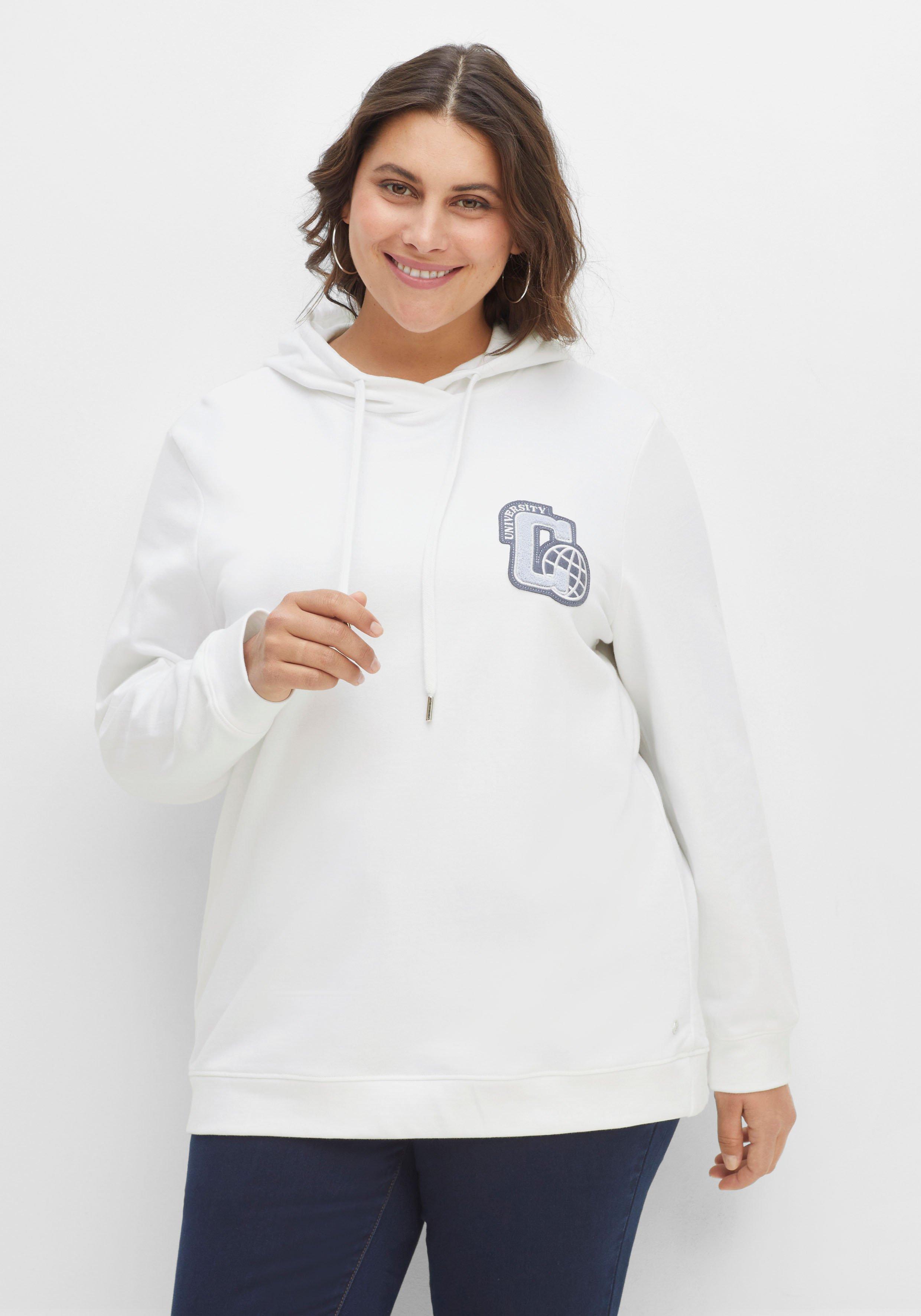 Sweatshirt mit Kapuze und College-Applikation