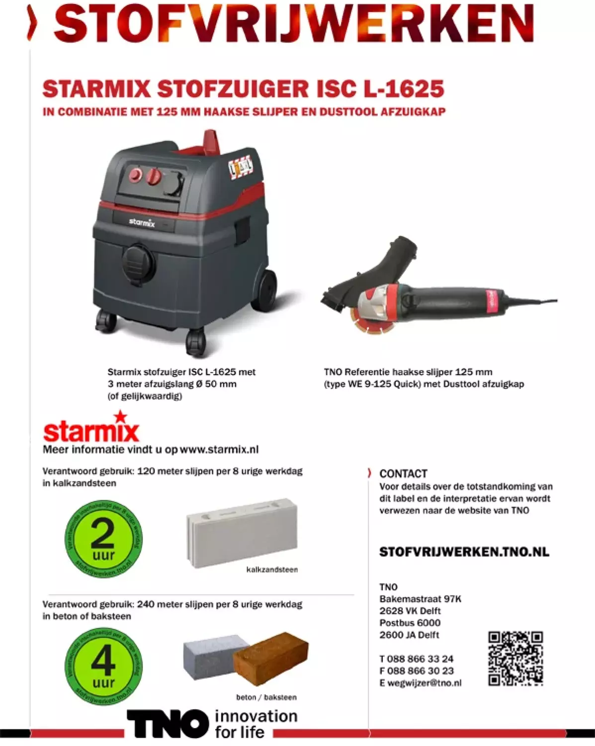 Starmix ISC L-1625 Premium Bouwstofzuiger - 1600W - L-klasse - 25L