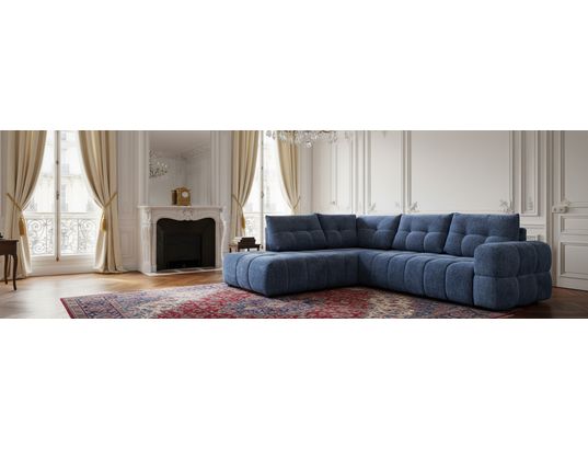 CONCEPT1 - Canapé Alias 3pl angle gauche bleu foncé 291 x 219 x 89cm