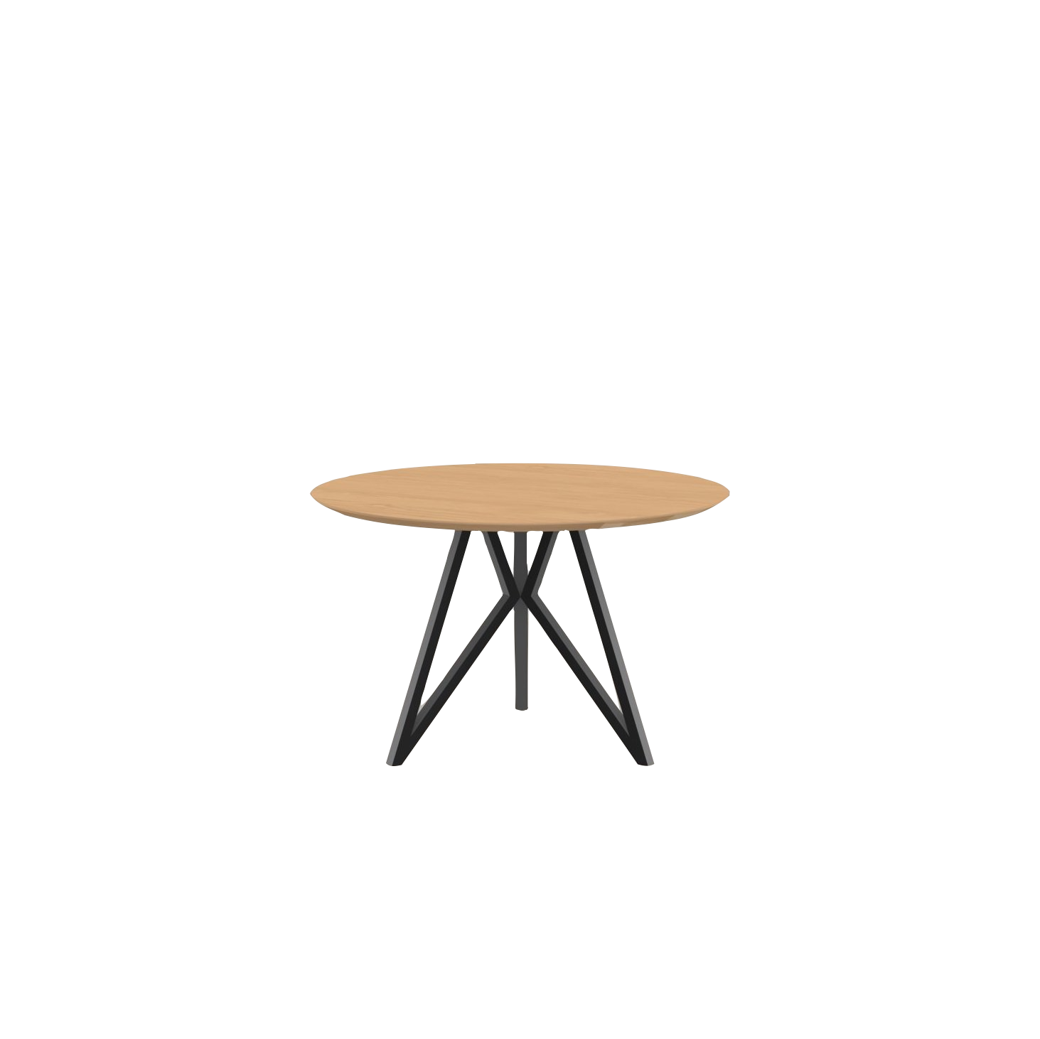 Studio HENK tafel Butterfly Rond Tripod - zwart frame, hardwax light 3041 ⌀120 | HWO NL 3041 | Verjongde Rand | Frame Zwart