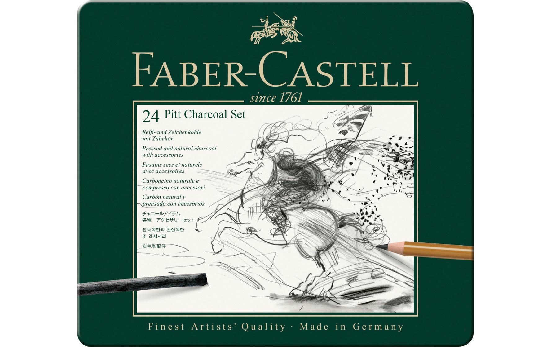 Graphitstift Faber-Castell PITT 24er MetalletuiKohleset für den professionellen Einstieg