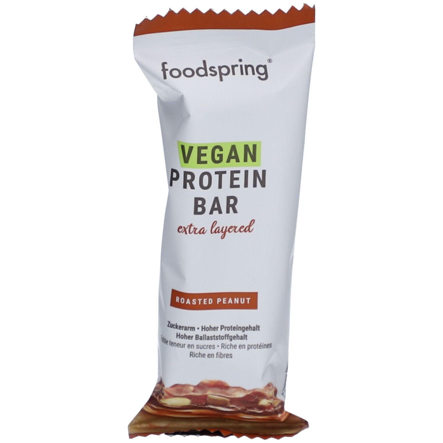 foodspring® Vegan Protein Bar Extra Layered Roasted Peanut