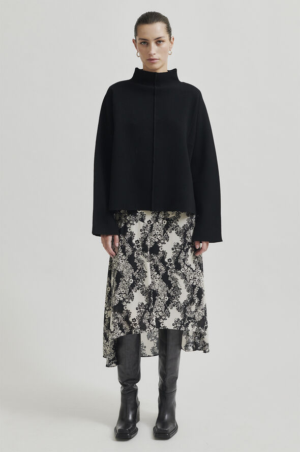 Second Female Stinna Knit T-Neck Black
