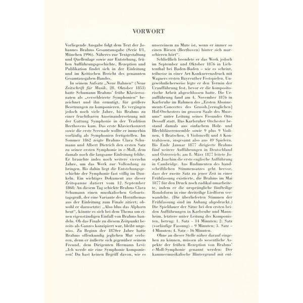 Henle Verlag Brahms Symphonie Nr. 1
