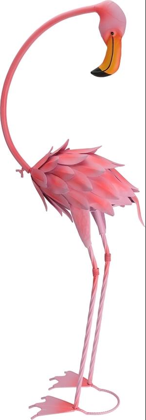 FLAMANT ROSE METAL 30X16X70CM