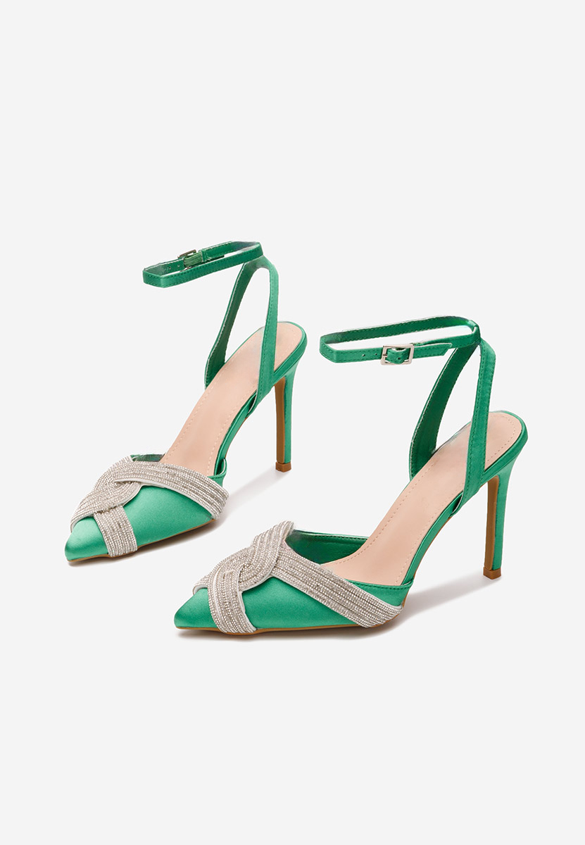 Chaussures slingback vert Anniela