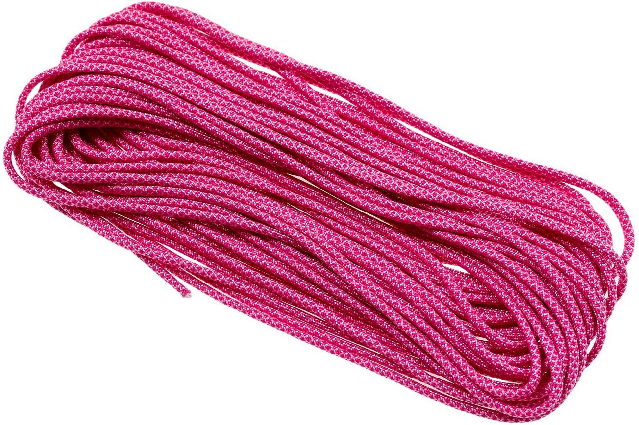 Knivesandtools 550 paracord type III, kleur: rose pink with fuchsia diamonds - 50 ft (15,24 meter)