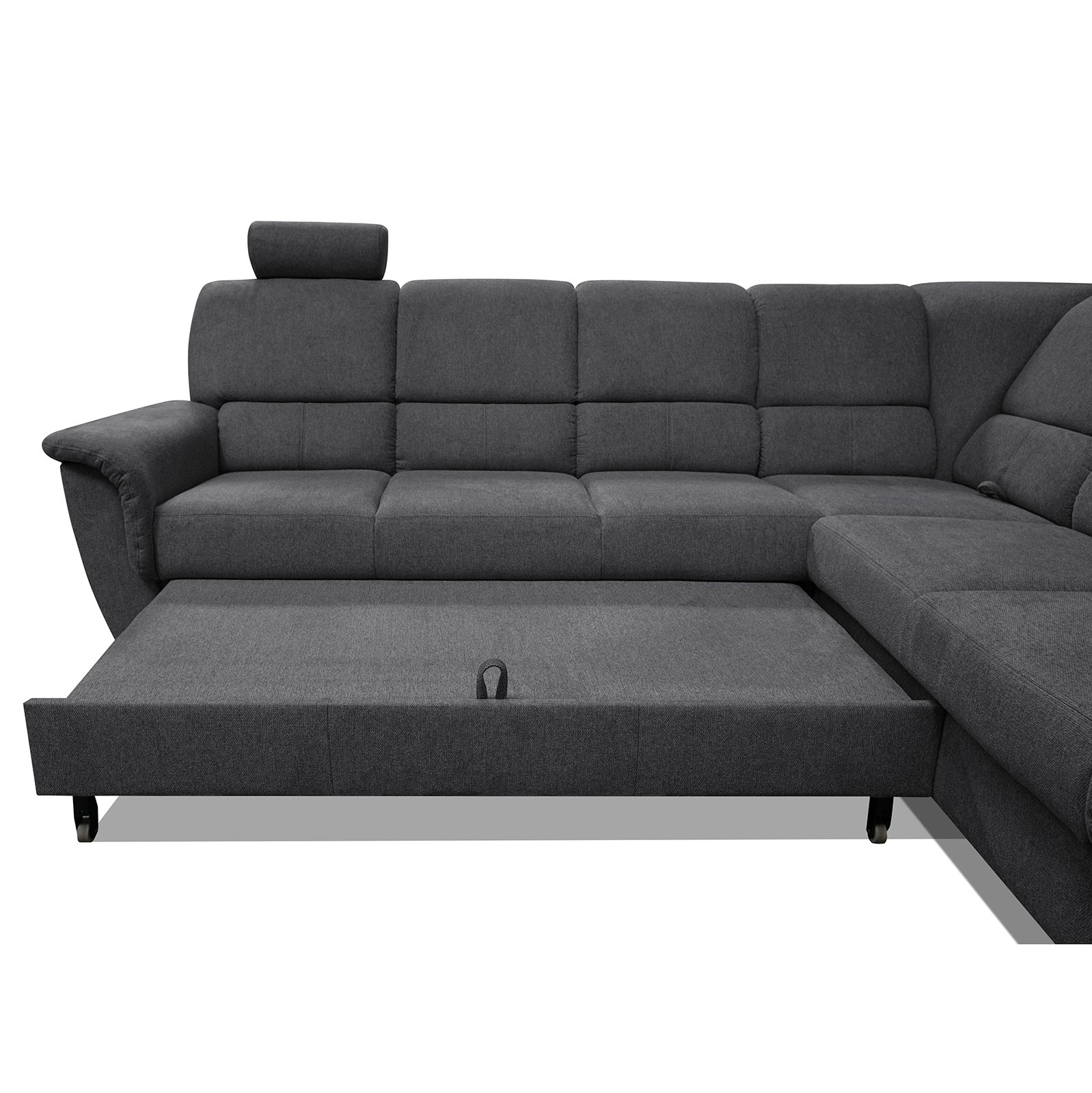 Ecksofa - graphit - Liegefunktion und Staukasten - 2-Sitzer rechts