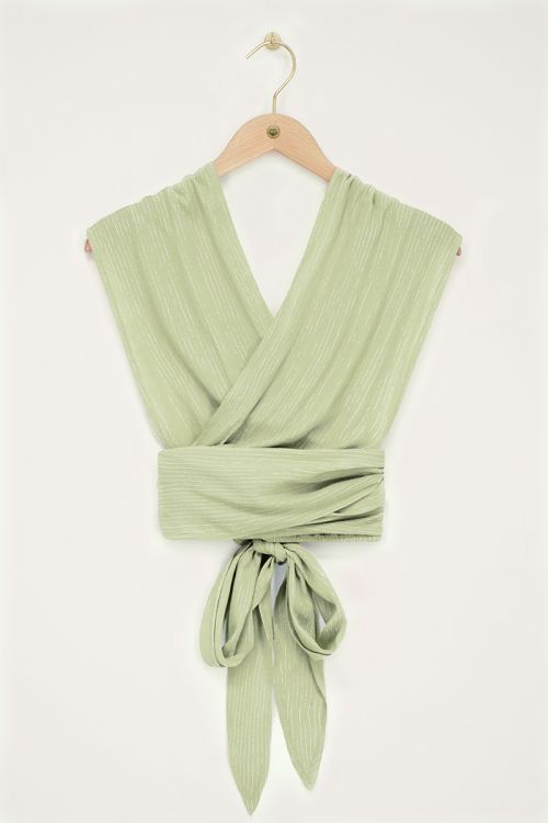 Groene multiway top met lurex