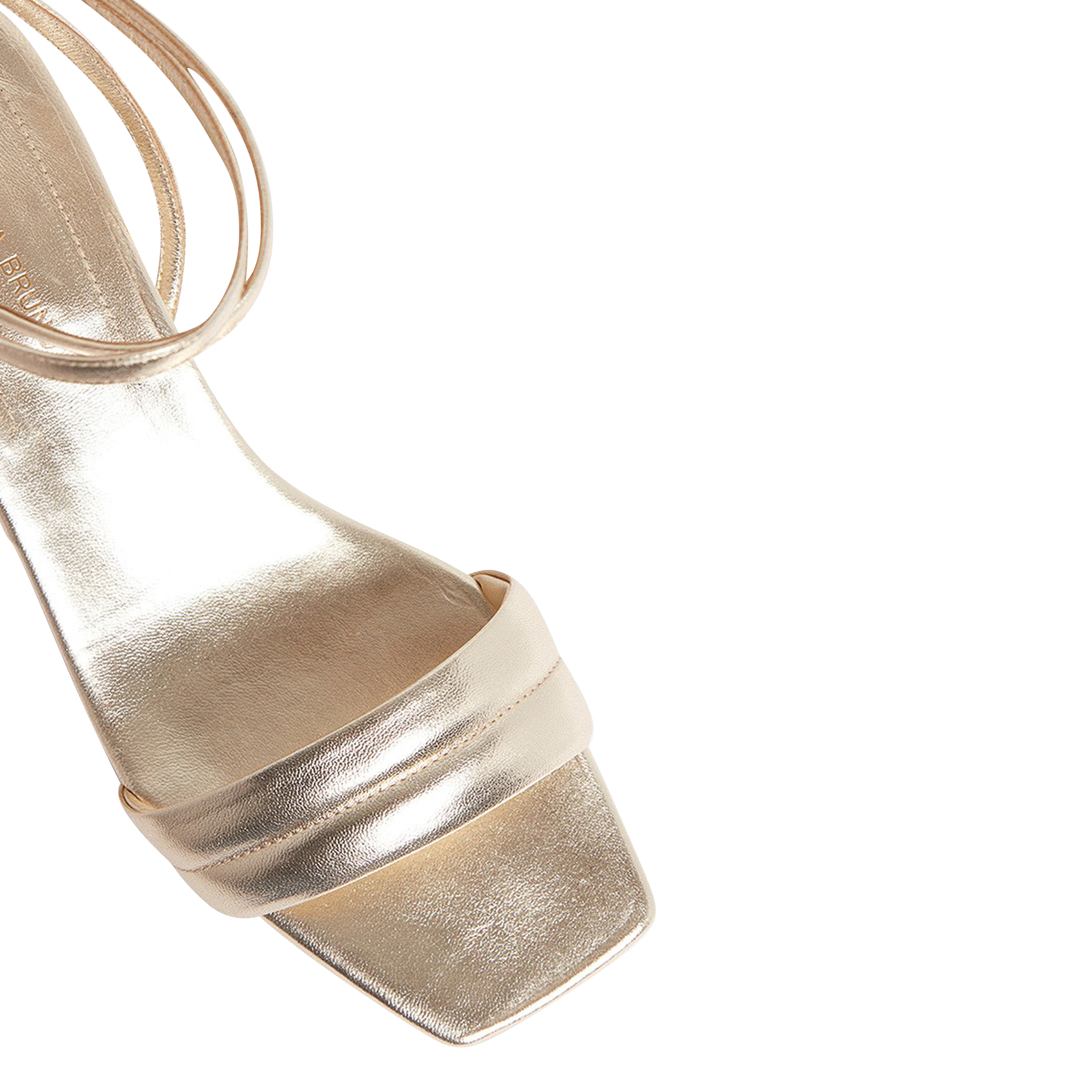 Sandales en cuir métallisé | Doré