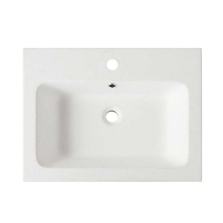 Plan vasque en résine blanc à encastrer GoodHome Duala l. 60 cm