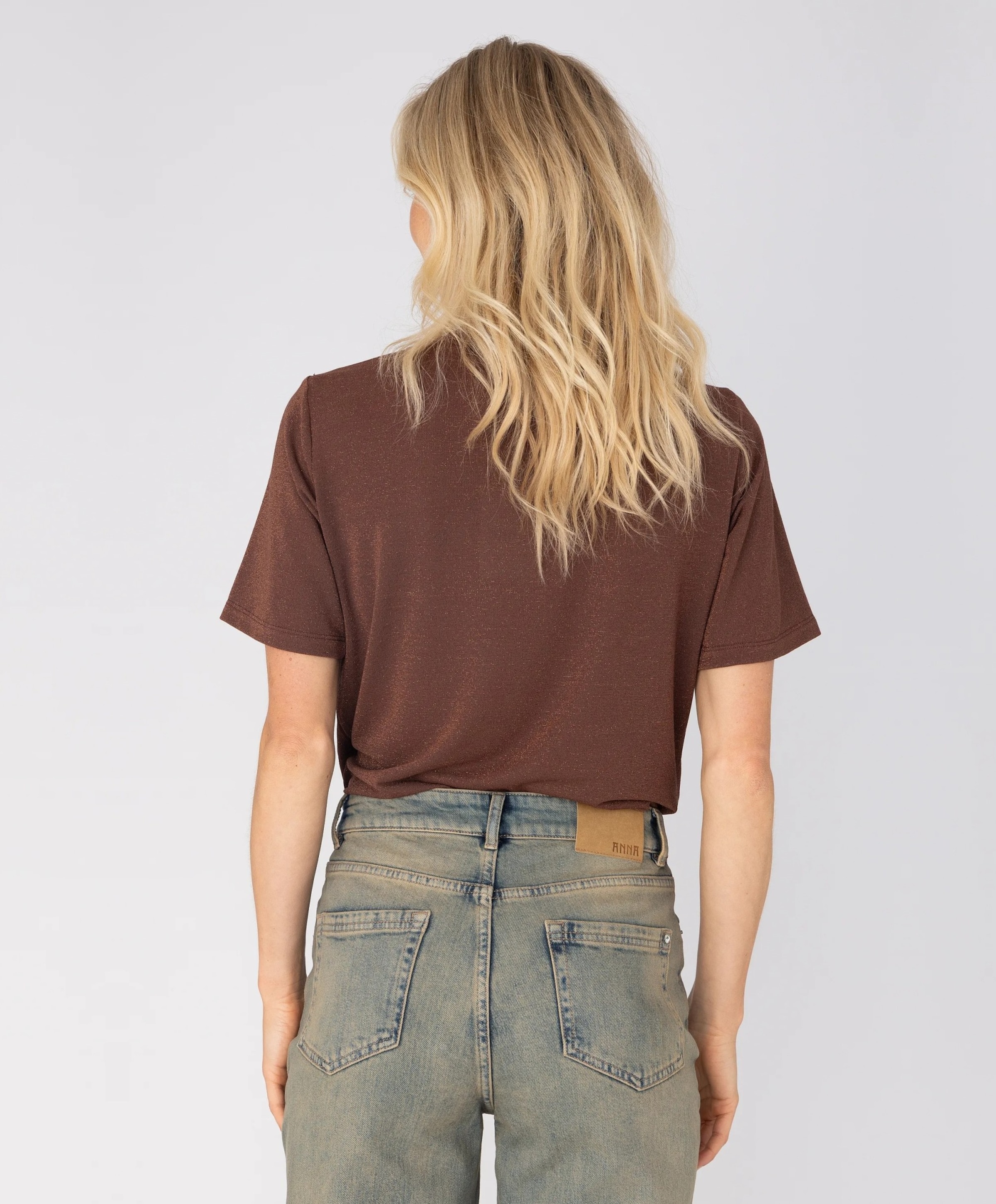 Anna Dames T-shirt bruin