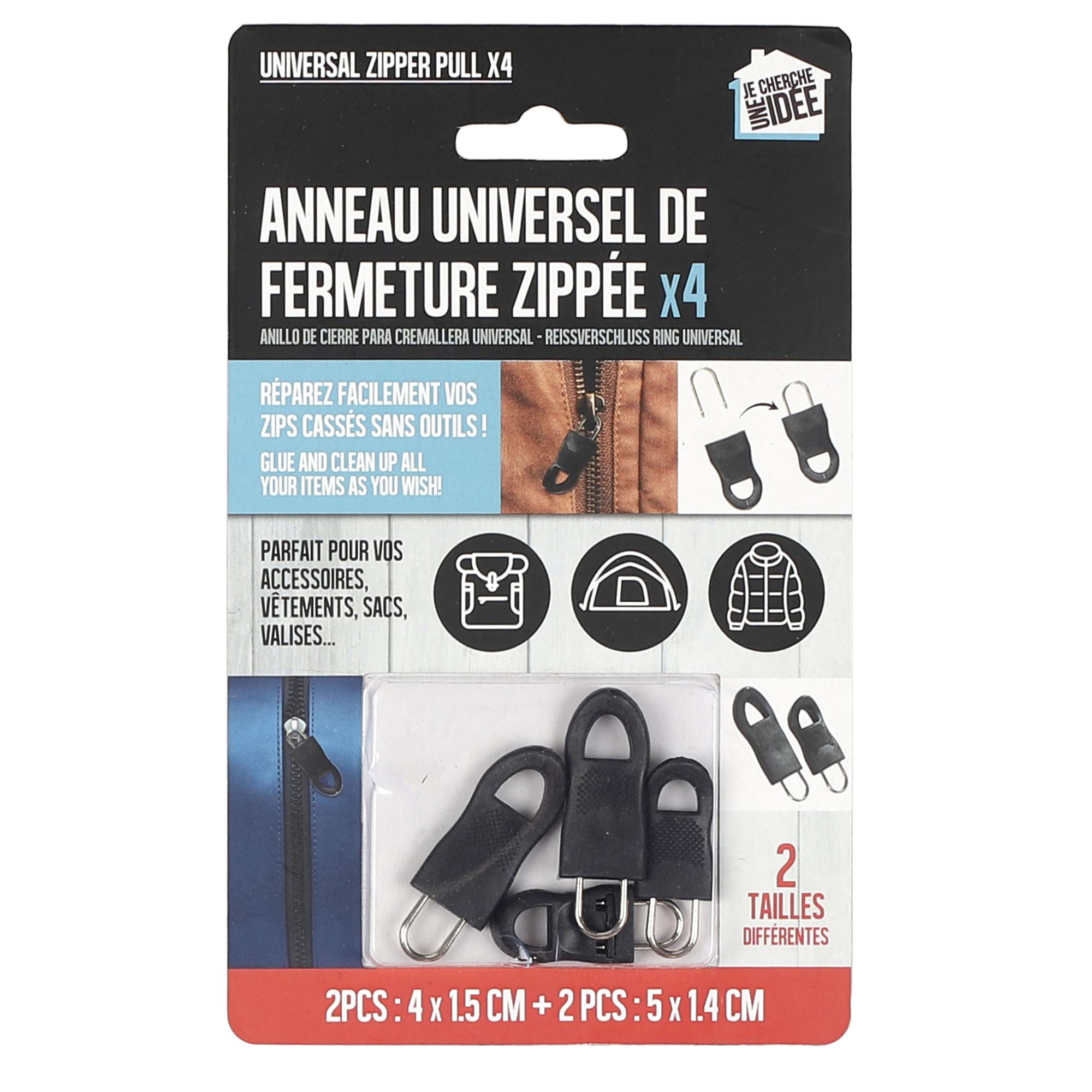 ANNEAU DE FERMETURE ECLAIR UNIVERSEL X4 PIECES