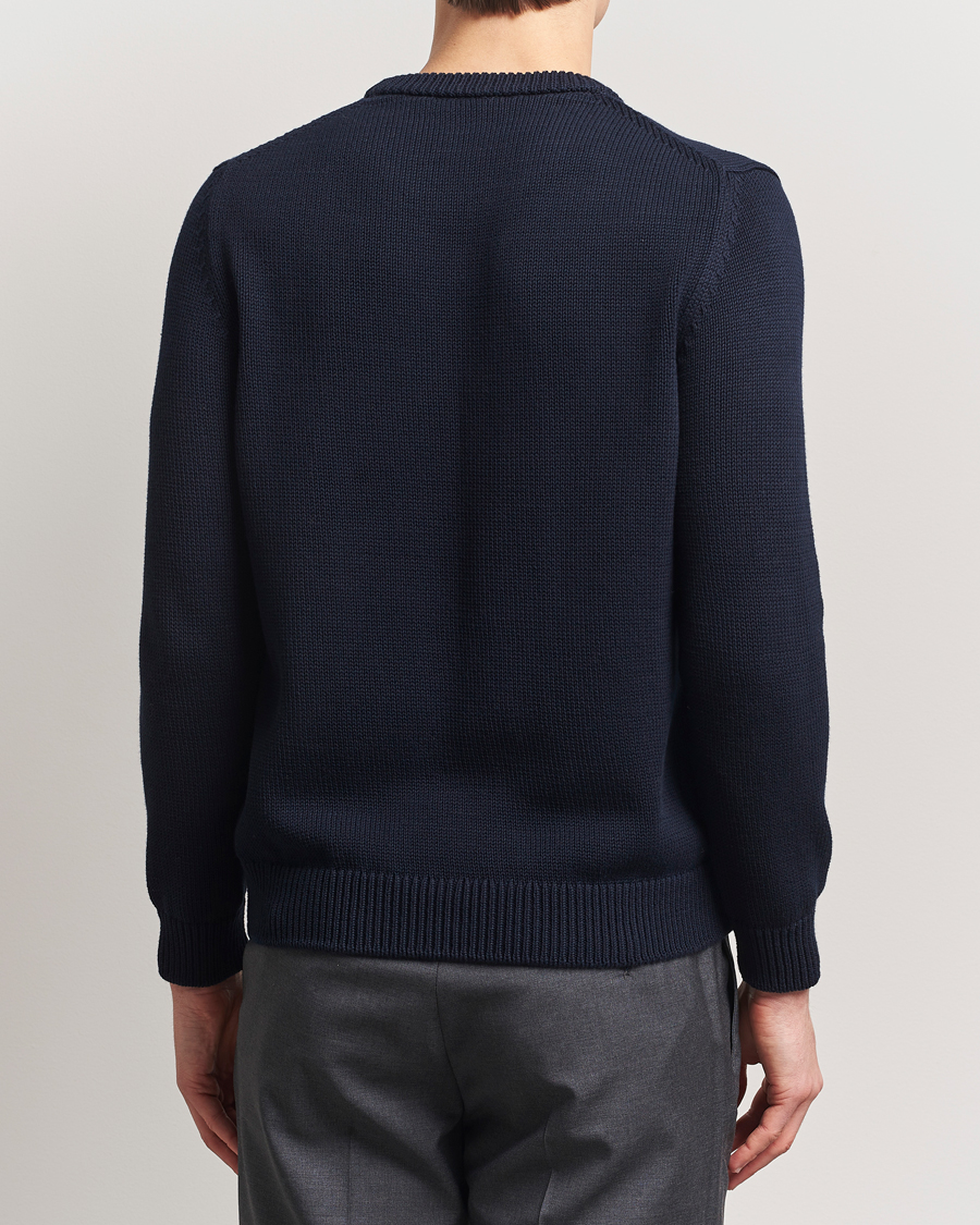 Zanone Soft Cotton Crewneck Sweater Navy